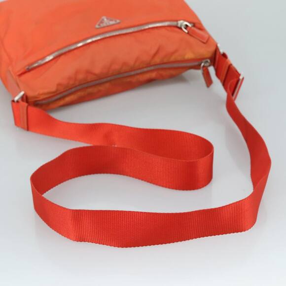 PRADA Shoulder Bag Nylon Orange Silver - Picture 7 of 9